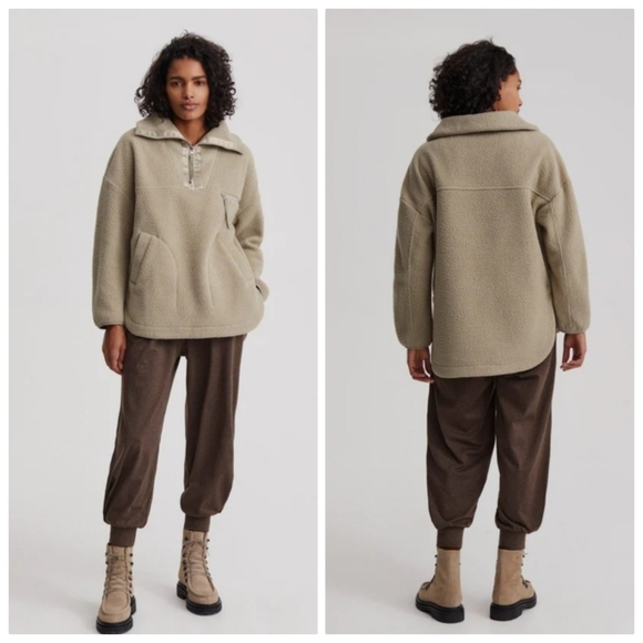 New VARLEY Daniel Oversized Fit Half Zip Pullover Seneca Rock Fleece Jacket NWT - Picture 3 of 12